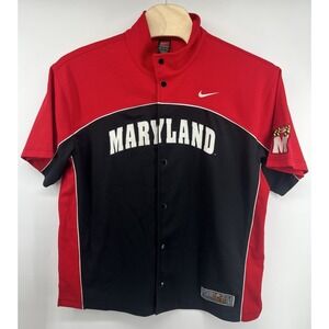 Vintage Nike Elite Maryland Terrapins Button Down Shooting Shirt Size XL